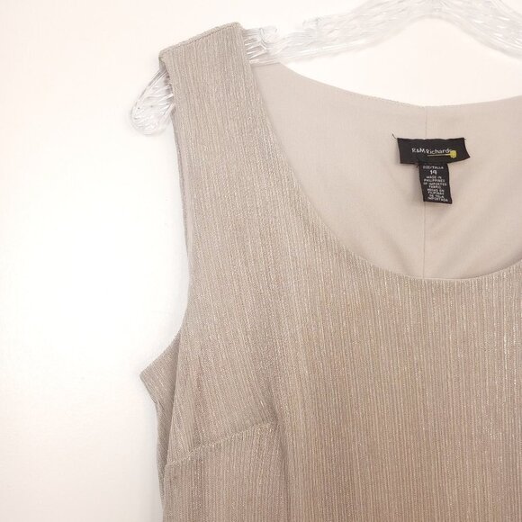 R&M Richards Metallic Silver Sleeveless Shift Dress - Picture 3 of 10